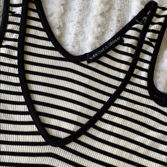HARLOWE & GRAHAM Cold Shoulder Striped Top - Picture 4 of 5